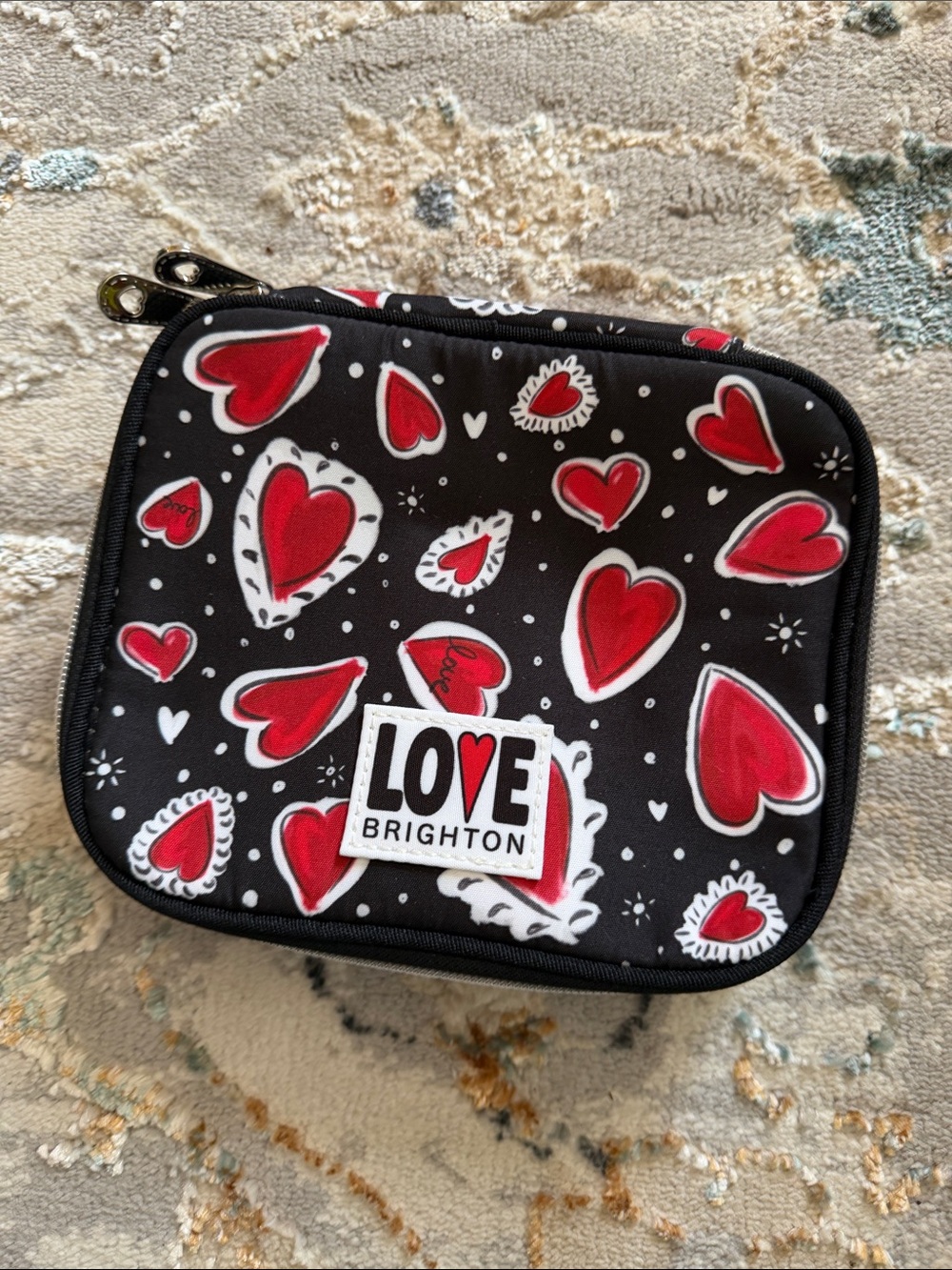 Love Brighton Hearts A Flutter Jewelry Case Travel Bag